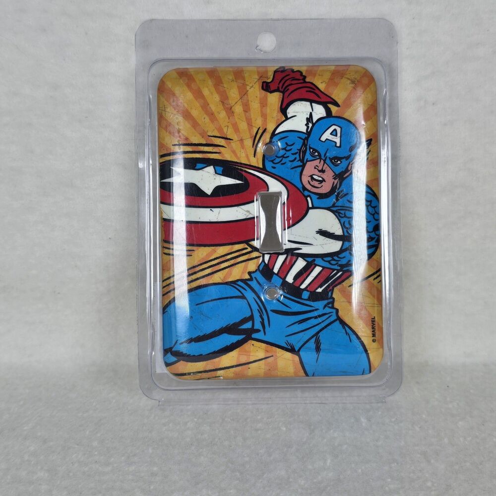 Marvel Captain America Metal Light Switch Cover Plate Open Road Avengers New